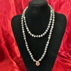 Labradorite Gemstone Necklace With Om Charm